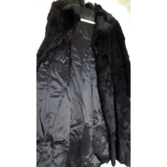 Vintage long black rabbit fur coat - Picture 4 of 6